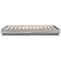 Bedframe met LED-verlichting grijs sonoma eikenkleur 160x200 cm - thumbnail
