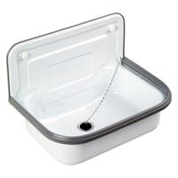 Uitstortgootsteen Differnz 50x33 cm met Afvoerstop Wit Differnz - thumbnail