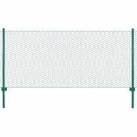 VidaXL Draadgaashek met palen 25x0,75 m staal groen - thumbnail