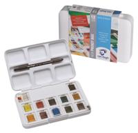 Van Gogh aquarelverf, pocket box met 12 halve napjes - thumbnail