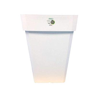 Fioriera quadrata RIVIERA SOLEILLA - Plastica - Altezza 53 cm - Bianco