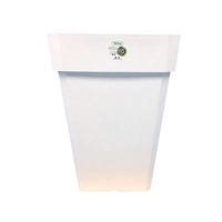 Fioriera quadrata RIVIERA SOLEILLA - Plastica - Altezza 53 cm - Bianco - thumbnail