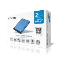 Behuizing voor Harde Schijf Aisens ASE-2525BLU Blauw 2,5" USB 3.1 - thumbnail
