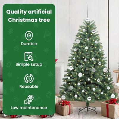 VidaXL Kunstmatige inklapbare kerstboom groen 150 cm pvc en metaal VidaXL Kunstmatige inklapbare kerstboom groen 150 cm pvc en metaal