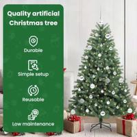 VidaXL Kunstmatige inklapbare kerstboom groen 150 cm pvc en metaal - thumbnail