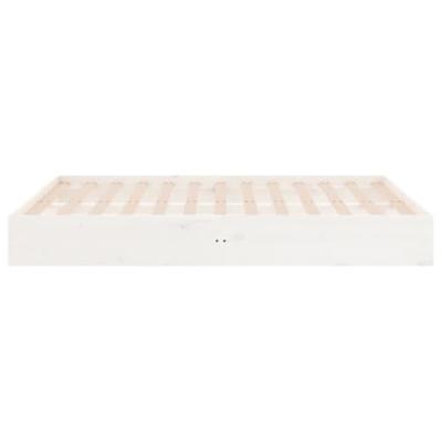 Bedframe massief hout wit 140x190 cm - thumbnail