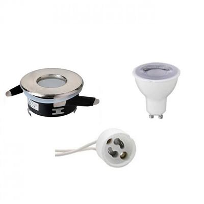 Dimbare LED Inbouwspots Rond IP65 - GU10 - Mat Chroom - 6W - 4200K
