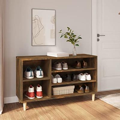 VidaXL Schoenenkast 102x36x60 cm bewerkt hout gerookt eikenkleurig VidaXL Schoenenkast 102x36x60 cm bewerkt hout gerookt eikenkleurig