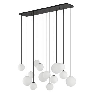 Lyora 14-lichts hanglampSnowball zwart met wit glas - 11408