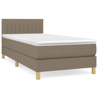 Boxspring met matras stof taupe 90x200 cm - thumbnail