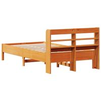 Bedframe zonder matras massief grenenhout wasbruin 135x190 cm - thumbnail
