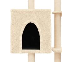 Kattenmeubel met sisal krabpalen 145 cm crmekleurig - thumbnail