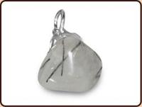 Toermalijnkwarts Geslepen Edelsteen Hanger (20 mm) - thumbnail