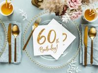Servetten 60th Birthday Goud - 20 Stuks - thumbnail