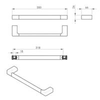 Handdoekhouder Sapho Pirenei Hangend 35 cm Mat Zwart Sapho - thumbnail
