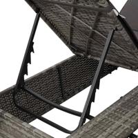 Dubbele ligbed Verstelbaar Grijs 205 x 129 x 200 cm poly rattan - thumbnail