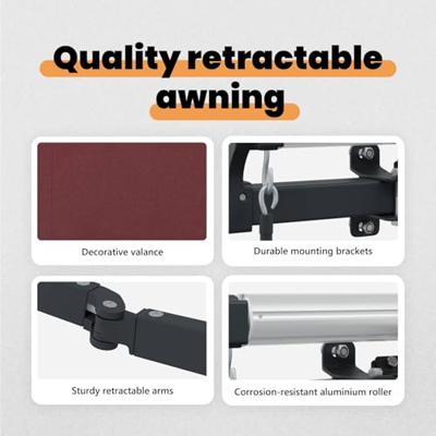 VidaXL Inklapbaar zonnescherm bordeauxrood 350 x 200 cm stof VidaXL Inklapbaar zonnescherm bordeauxrood 350 x 200 cm stof