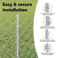 VidaXL Hek met paal zilver 0,4 x 25 m staal - thumbnail