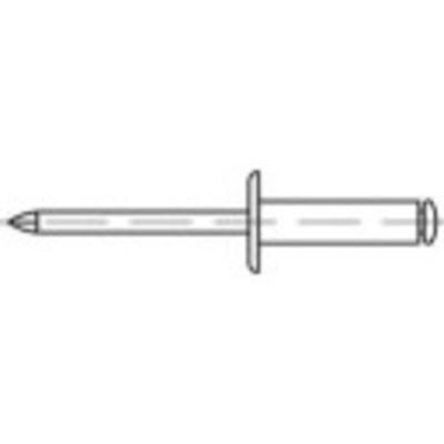 TOOLCRAFT 160020 Open popnagel (Ø x l) 3.2 mm x 8 mm Aluminium Staal 500 stuk(s)