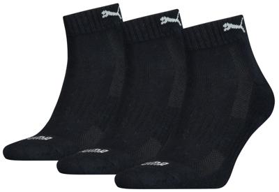 3-paar Quarter sokken - Badstof zool - Quarter katoenen sokken voor dames en heren in het wit, zwart, grijs en donkerblauw