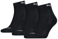 3-paar Quarter sokken - Badstof zool - Quarter katoenen sokken voor dames en heren in het wit, zwart, grijs en donkerblauw - thumbnail