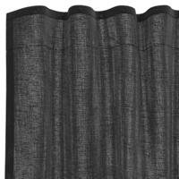 Gordijnen voile met roedezakken 2 st zwart - thumbnail