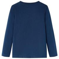 Kindershirt met lange mouwen berenprint 104 marineblauw - thumbnail