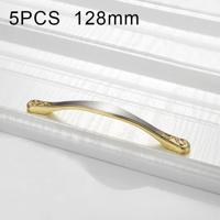 5 STKS 4041-128 dubbele goud zink legering kabinet handvat pitch: 128mm - thumbnail