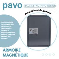 Pavo Magnettag sleutelkast, voor 50 sleutelhangers, donkergrijs - thumbnail