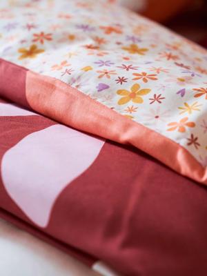 Set dekbedovertrek + kussensloop voor kinderen met gerecycled katoen IBIZA meerkleurig