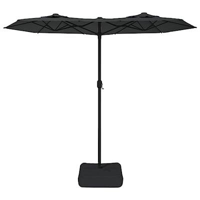 VidaXL Parasol dubbel dak met led's 316x145 cm antracietkleurig