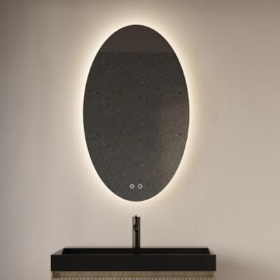 Badkamerspiegel Gliss Oval VERTICAAL LED Verlichting Met Spiegelverwarming 100x60 cm Badkamerspiegel Gliss Oval VERTICAAL LED Verlichting Met Spiegelverwarming 100x60 cm