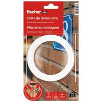 Dubbelzijdig plakband Fischer 3 m x 19 mm Wit - thumbnail