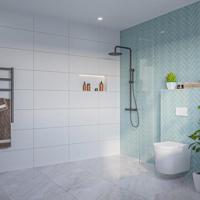 Fortifura Galeria Inloopdouche - helder glas - 180x200cm - 8mm - nano - blind inbouw profiel SW797920 SW1102415 - thumbnail