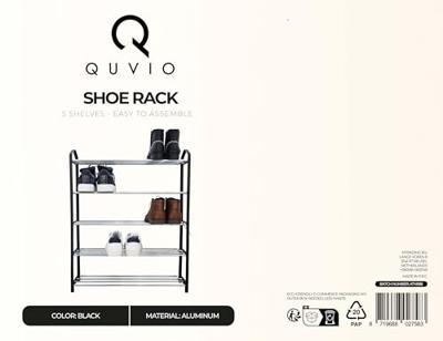 QUVIO Schoenenrek metaal met zwarte zijkant - 5 laags