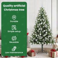 VidaXL Kunstmatige scharnierkerstboom met bedekte sneeuw 180 cm - thumbnail