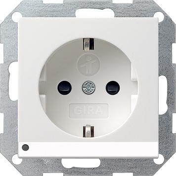 Gira stopcontact met witte LED verlichting zuiver wit mat