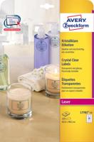 Avery transparante Crystal Clear etiketten ft 63,5 x 38,1 mm, 525 etiketten, 21 per vel - thumbnail