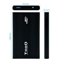 Externe Doos TooQ TQE-2524B 2.5" HD SATA III USB 3.0 Zwart 2,5" - thumbnail