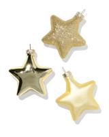 HEMA Kerstballen set 8.7cm glas ster - 3 stuks (goud) - thumbnail