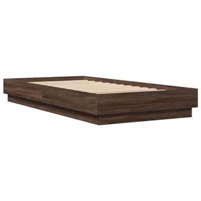 Bedframe zonder matras bewerkt hout bruin eikenkleur 75x190 cm