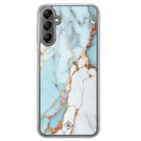Samsung Galaxy A14 hybride hoesje - Marmer lichtblauw - thumbnail