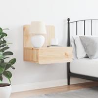 Wandbevestigde nachttafel met lade Bruin 44 x 32.5 x 40 cm - thumbnail