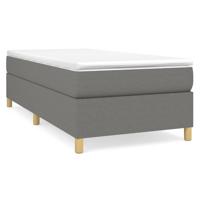 Boxspring met matras stof donkergrijs 90x190 cm - thumbnail