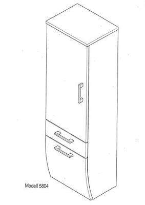 Badkamer kolomkast Ilse Walnoot Wit Curve