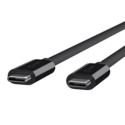 Belkin 1 m 3.1 USB-C mannelijke naar USB-C mannelijke kabel (10 Gbps, 4k, 100 W/5 A PD, USB-IF gecertificeerd, compatibel met MacBook, MacBook Pro) - zwart