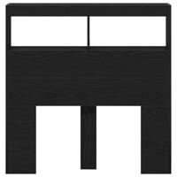 Hoofdbordkast met LED 100x17x102 cm zwart eikenkleurig - thumbnail