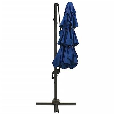 VidaXL Parasol 4-laags met aluminium paal 3x3 m azuurblauw