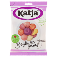 Katja Yoghurtgums snoep, zachte gums in 6 fruitsmaken, zak van 295 g - thumbnail