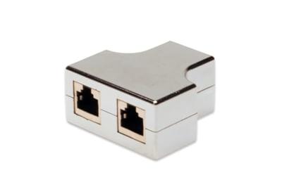 Digitus RJ45 Netwerk Adapter CAT 5, CAT 5e [2x RJ45-stekker - 1x RJ45-stekker] Grijs